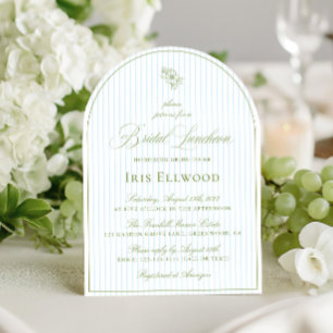 Elegante Arch Sage Green & Blue Bridal Luncheon Einladung