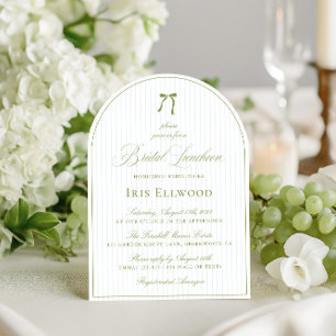 Elegante Arch Sage Green & Blue Bridal Luncheon Einladung