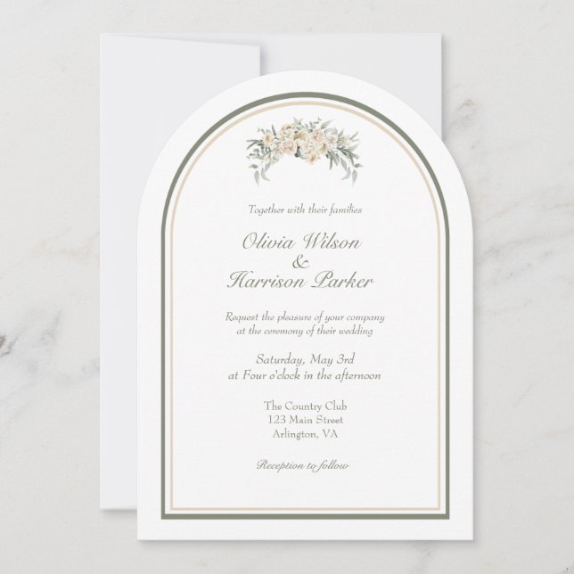 Elegante Arch Wedding Einladung - Minimalistisch (Vorderseite)