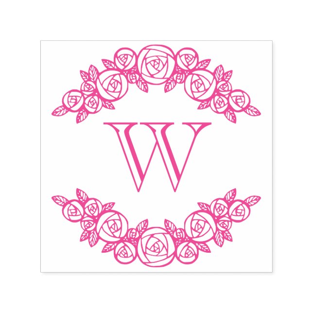 Elegante Arched Rose #1 Runde 1 Permastempel (Design)