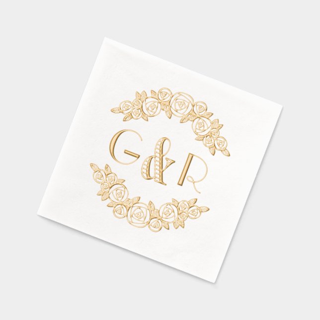 Elegante Arched Rose #6 Runde zwei Servietten Mit Folie (Links)