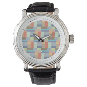Elegante Architektur-Retro geometrisches Muster Armbanduhr