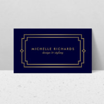 Elegante Art Deco Beruflich Navy/Gold