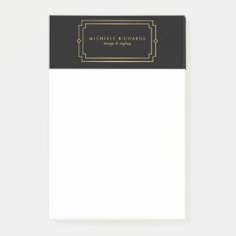 Elegante Art Deco Berufliches Schwarzes Meer Post-it Klebezettel