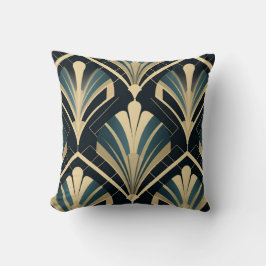 Elegante Art Deco - Blue Nights und Elfenbein Kissen