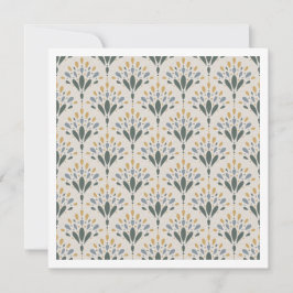 Elegante Art Deco Blumen-Fächer-Kunstkarte Karte