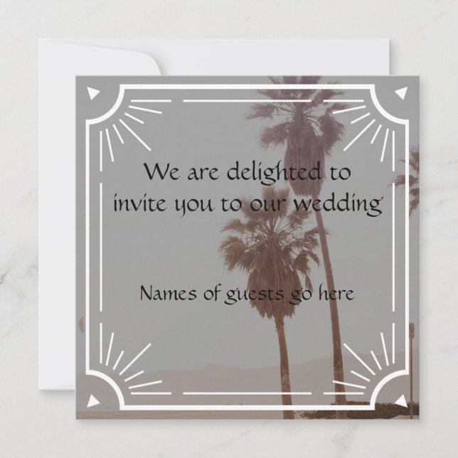 Elegante Art Déco Einladung zur Hochzeit (Vorderseite)