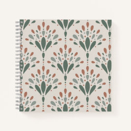 Elegante Art Deco Florale Fächer Notizbuch