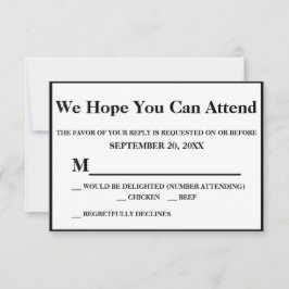 Elegante Art Deco Gold auf Black Wedding RSVP