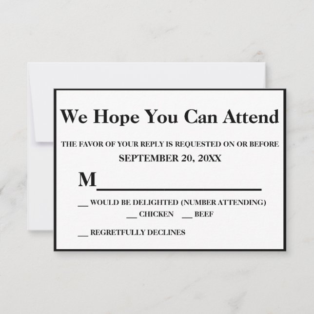 Elegante Art Deco Gold auf Black Wedding RSVP (Vorderseite)