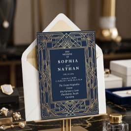Elegante Art Deco Hochzeits-Einladung Einladung