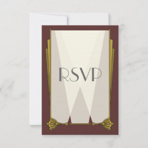 Elegante Art Deco in Rot RSVP-Karte RSVP Karte