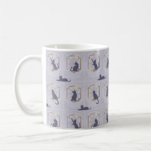 Elegante Art Deco Katzen - Lavendel Kaffeetasse