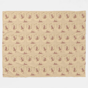 Elegante Art Deco Katzen - Orange Fleecedecke