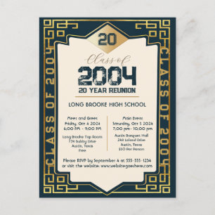 Elegante Art-Deco-Klasse 2004 20 Jahre HS-Wiederse Postkarte