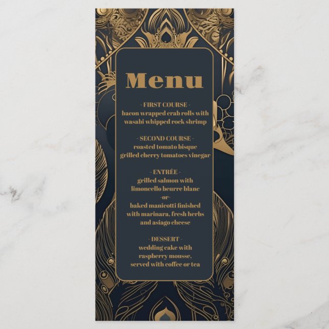 Elegante Art Deco Menükarte (Vorderseite)