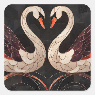 Elegante Art Deco Quadratischer Aufkleber