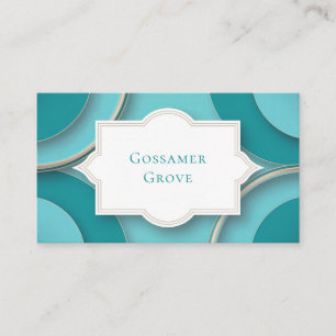Elegante Art Deco Rahmen Aquamarine geometrische K Visitenkarte