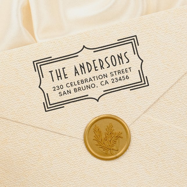 Elegante Art Deco Rahmen | Benutzerdefinierte Rück Permastempel (Von Creator hochgeladen)