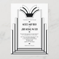 Elegante Art Deco Rahmen Retro Hochzeit Einladung