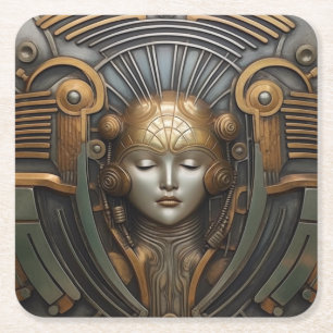 Elegante Art Deco Rechteckiger Pappuntersetzer