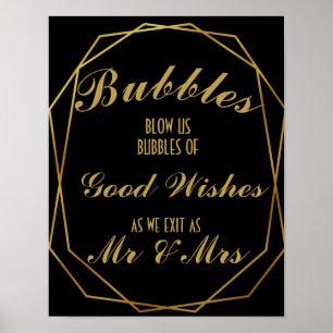 Elegante Art Deko Gold & Black Blase