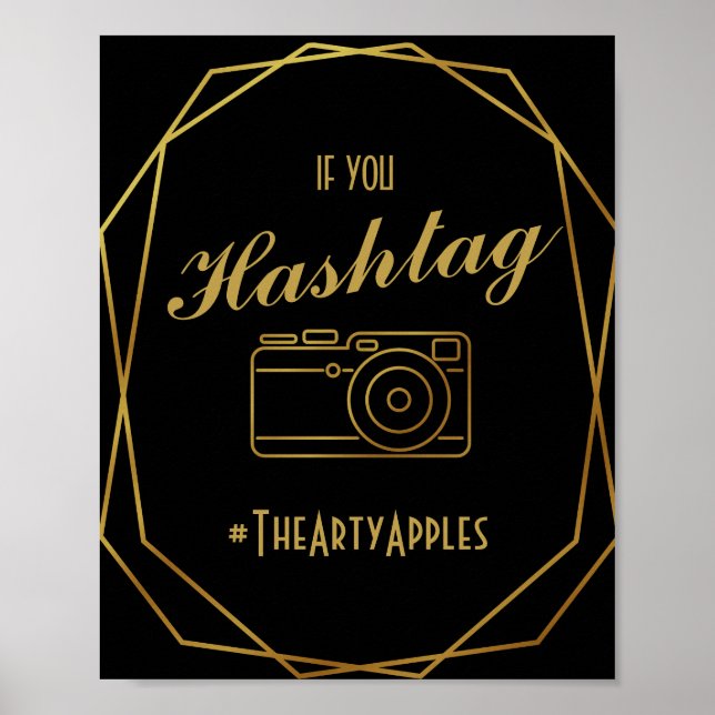 Elegante Art Deko Gold & Black Social Media (Vorne)