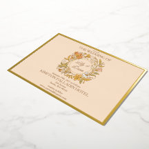Elegante Art Nouveau Blumenhochzeits-Einladung
