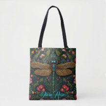 Elegante Art Nouveau Dragonfly boho botanisch