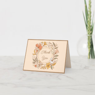 Elegante Art Nouveau Floral Dankeskarte