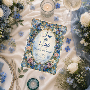 Elegante Art Nouveau Florale Hochzeit Save The Date