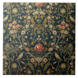 Elegante Art Nouveau Florale Vogel Vintage Botanik Fliese