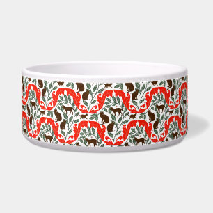 Elegante Art Nouveau Red Brown Black Cat-Whimsical Napf