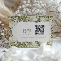 Elegante Art Nouveau Wedding RSVP Card mit QR Code