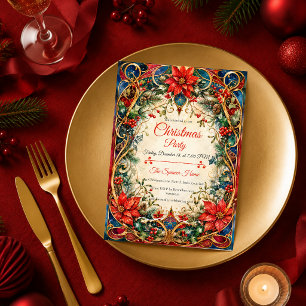 Elegante Art Nouveau-Weihnachtsfeier Einladung