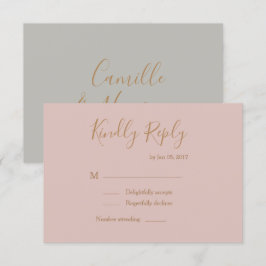 Elegante Art Rose Gold Aquarellfarben Hochzeit rsv Einladung