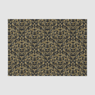 Elegante Art-Schwarzes und Golddamast Seidenpapier