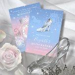Elegante Aschenputtel Light Blue und Pink Quincean Save The Date<br><div class="desc">Suchen Sie nach hellblauen und rosa Aschenputtel-Ideen zum Geburtstag? Erstellen Sie einfach Ihre eigene, elegante Datumskarte mit dieser einfachen DIY-Vorlage, die einfach und einfach personalisiert werden kann. Das einzigartige, originelle Märchenwerk von Raphaela Wilson zeigt einen luxuriösen Aschenputtel/Slipper aus Glas (mit optionalem Kristallschmetterling), eine vom Pferd gezeichnet magische Kürbiskutsche, die Uhr...</div>