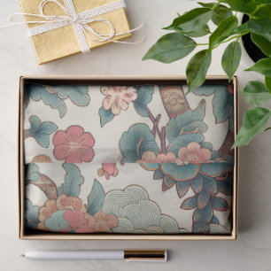 Elegante asiatisch inspirierte Botanik Seidenpapier