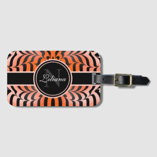 Elegante Ästhetik Orange & Black Tiger Skin Print Gepäckanhänger