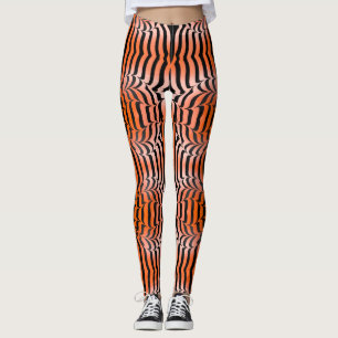 Elegante Ästhetik Orange & Black Tiger Skin Print Leggings
