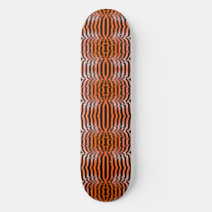 Elegante Ästhetik Orange & Black Tiger Skin Print Skateboard