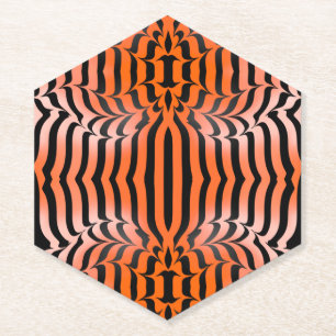 Elegante Ästhetik Orange & Black Tiger Skin Print Untersetzer