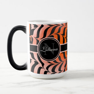 Elegante Ästhetik Orange & Black Tiger Skin Print Verwandlungstasse
