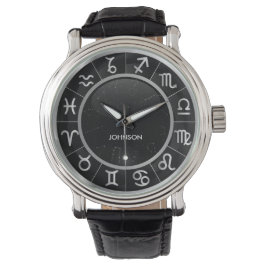 Elegante Astrologie-Zeichen - 12 Zodiakische Symbo Armbanduhr