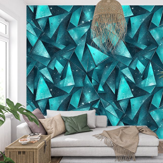 Elegante ätherische Schönheit der türkisfarbenen B Tapete (Elegant Ethereal Beauty of Turquoise Glassy Wallpaper)