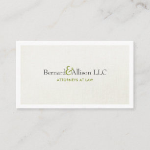 Elegante Attorney Subtle Linen Look Business Card Visitenkarte