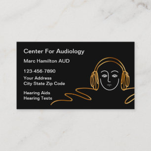 Elegante Audiologie und Hörgeräte Visitenkarte