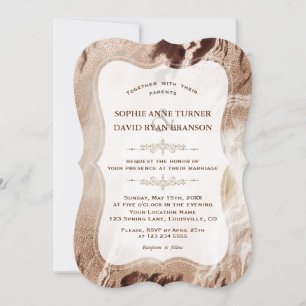 Elegante Aurum Marble Gold Textured Wedding Einladung