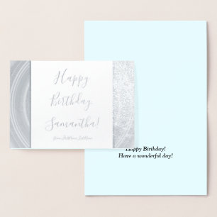 Elegante, ausgefeilte "Happy Birthday"-Karte Folienkarte